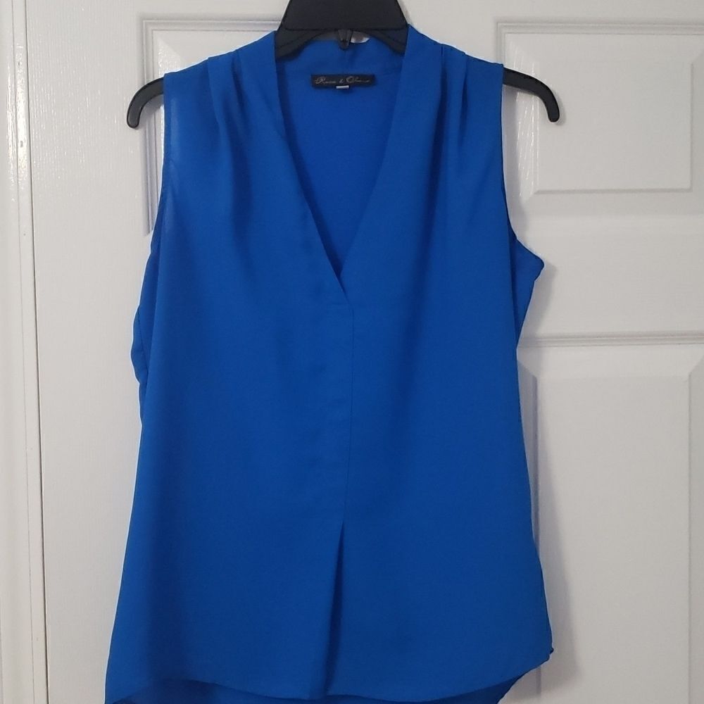 Rose & Olive Blue Blouse. Womens Small